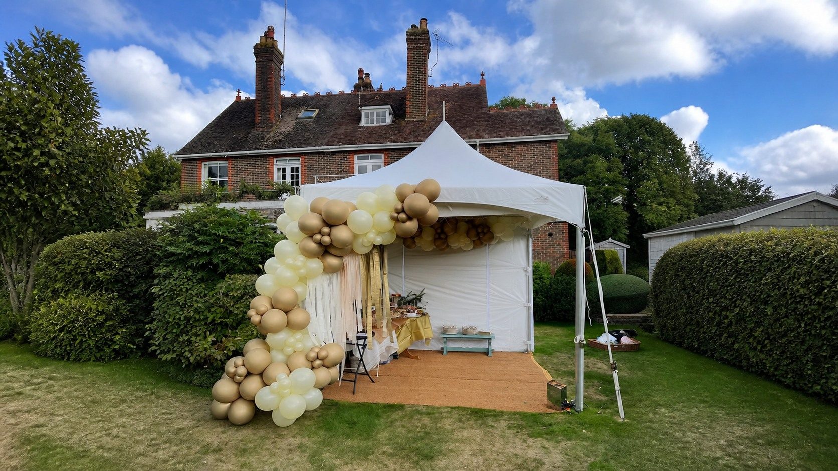 Pagoda tent with coir matting